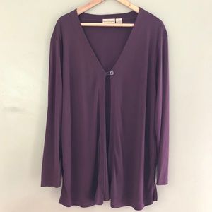 Apostrophe Plum Purple Long Sleeve Cardigan XL